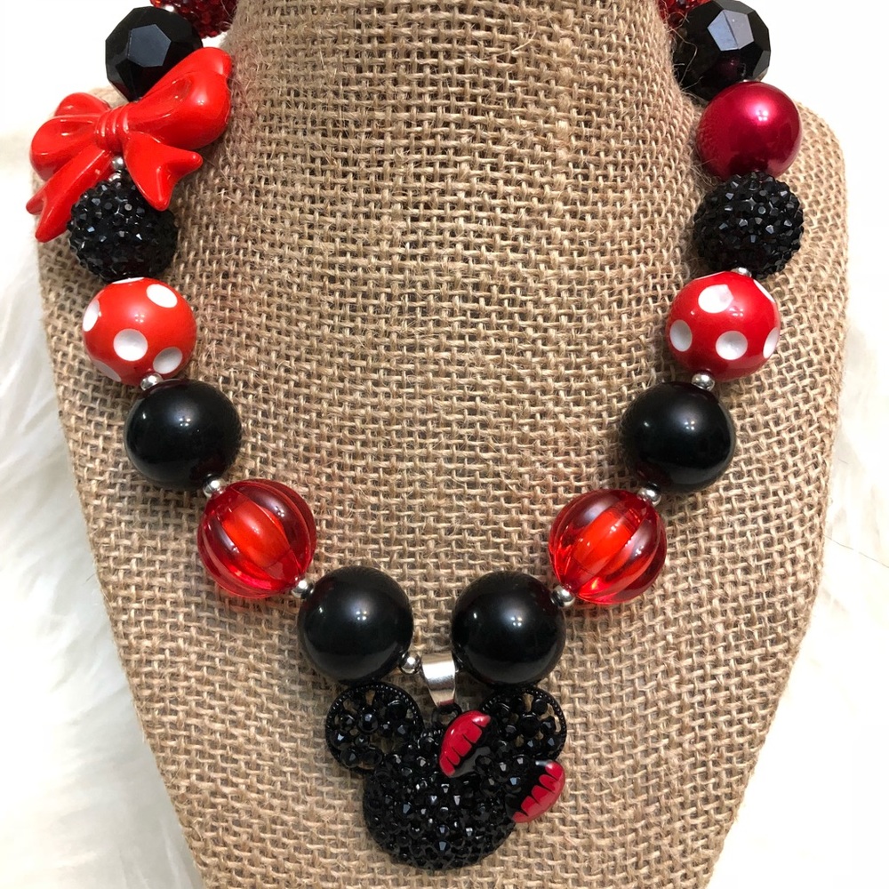 Little Girls Minnie Mouse Statement Necklace